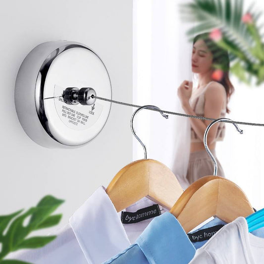 Household punch-free stainless steel retractable clothesline