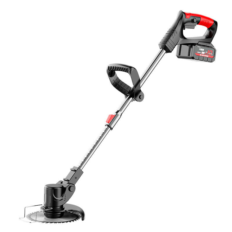 High-quality small household handheld lawn mower, equipped with lithium battery and charger.