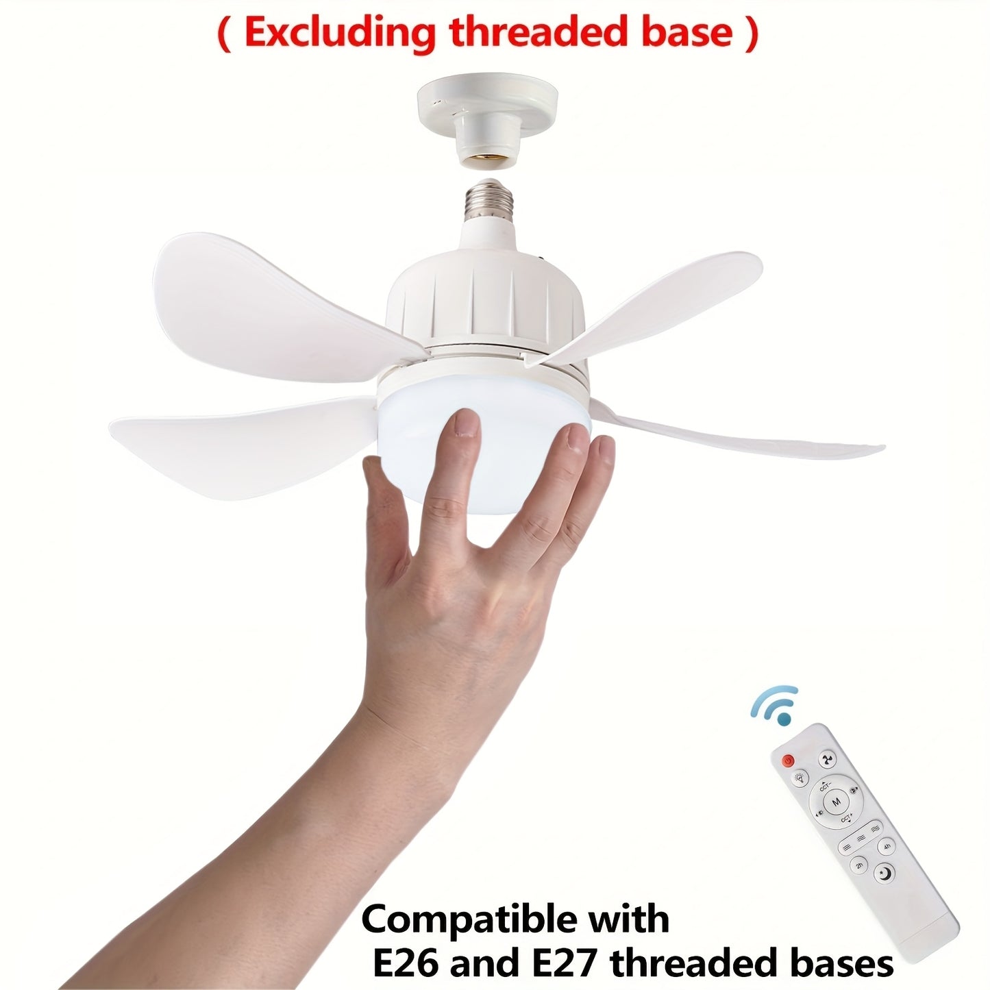 Remote-controlled rotating ceiling fan light