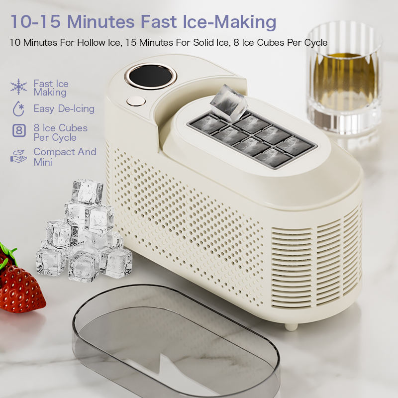 High-end portable ice maker, suitable for both household use and vehicle-mounted applications.