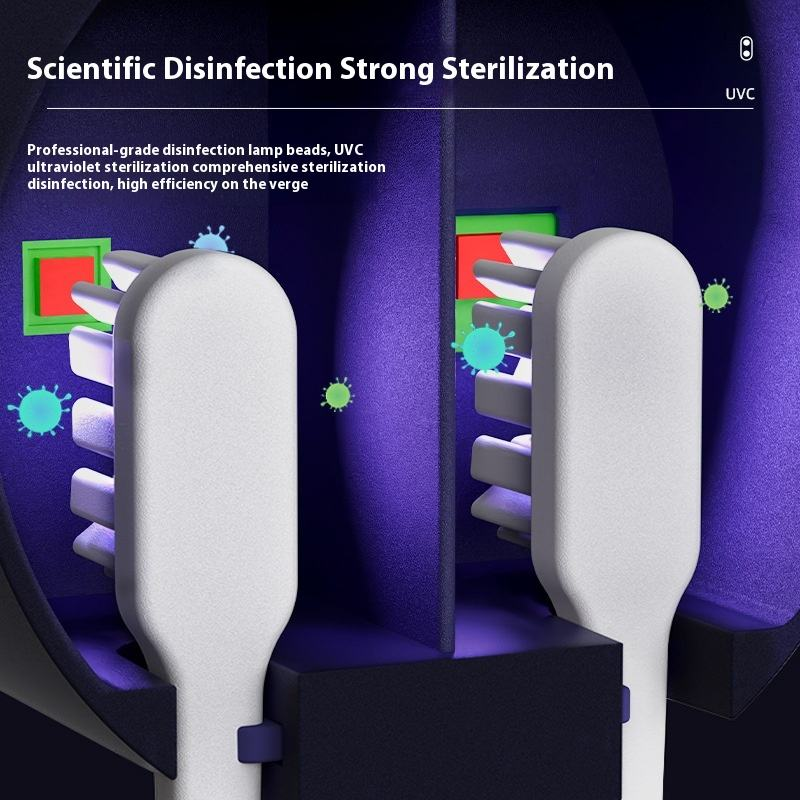 Wall-mounted double-person toothbrush ultraviolet intelligent sterilization and disinfection device