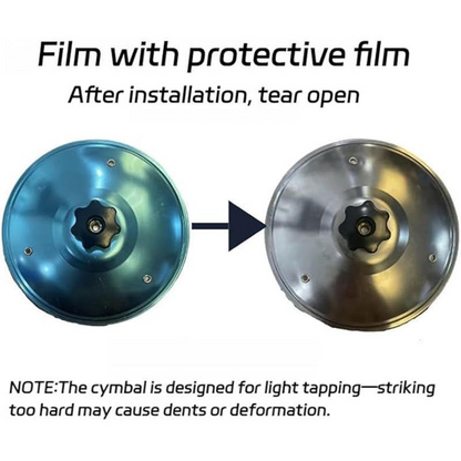 The musical cymbals installed on the car