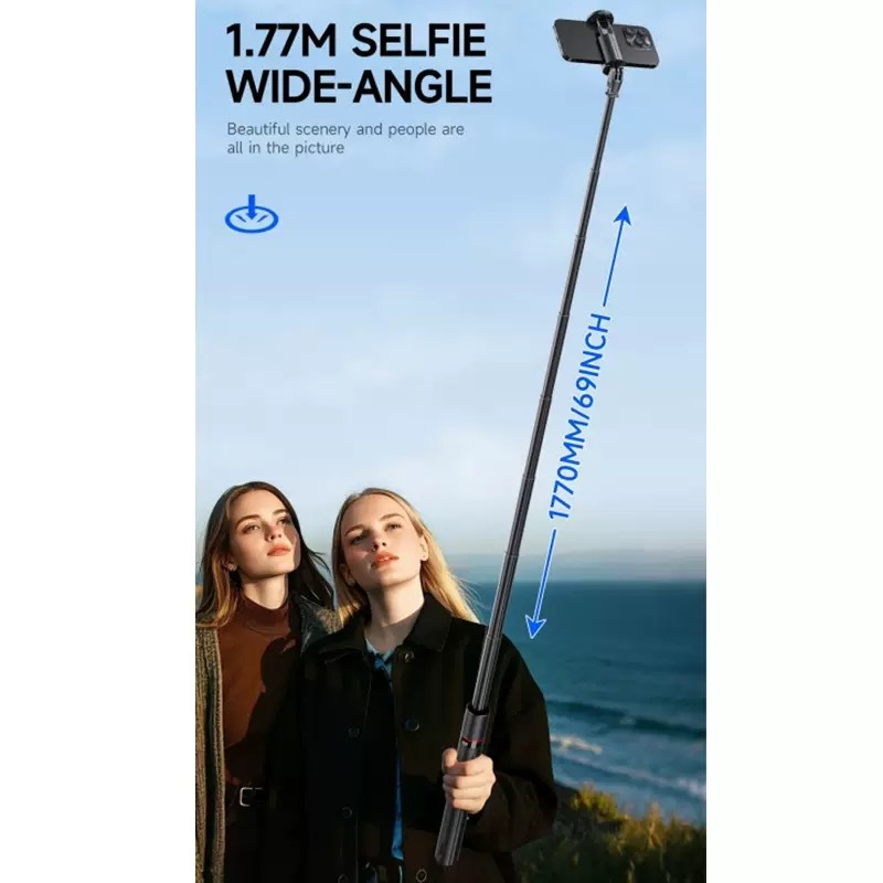 A mobile phone tripod that automatically opens upon landing