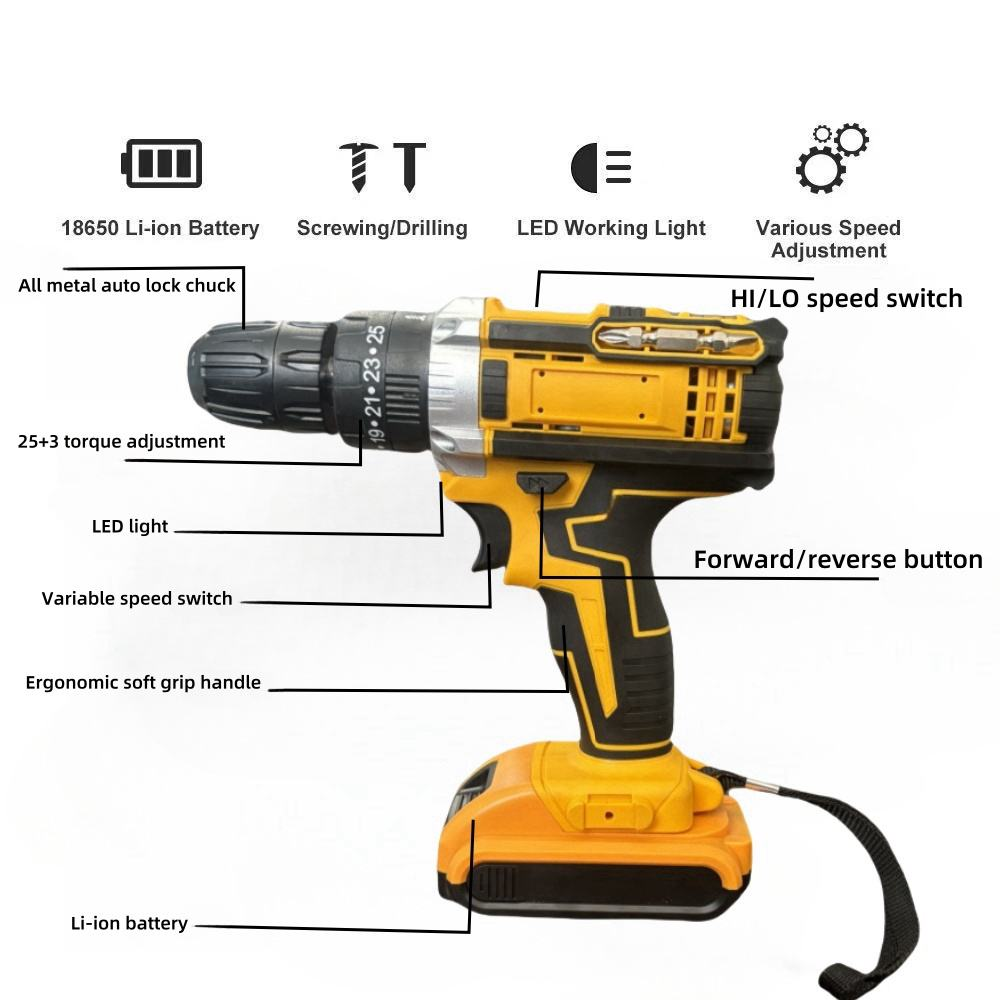 21V Cordless Impact Drill (with toolbox)