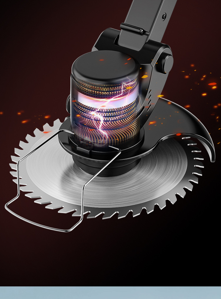 High-quality small household handheld lawn mower, equipped with lithium battery and charger.