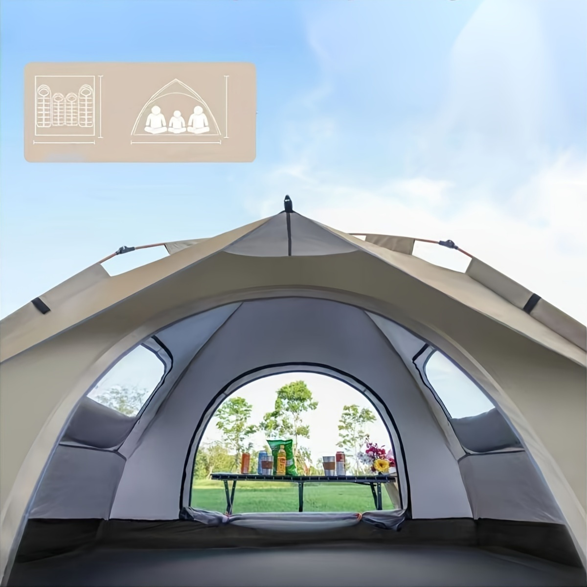 Outdoor automatic quick-opening tent