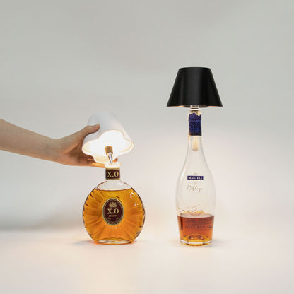 Three-tone tinted insertable wine bottle lamp