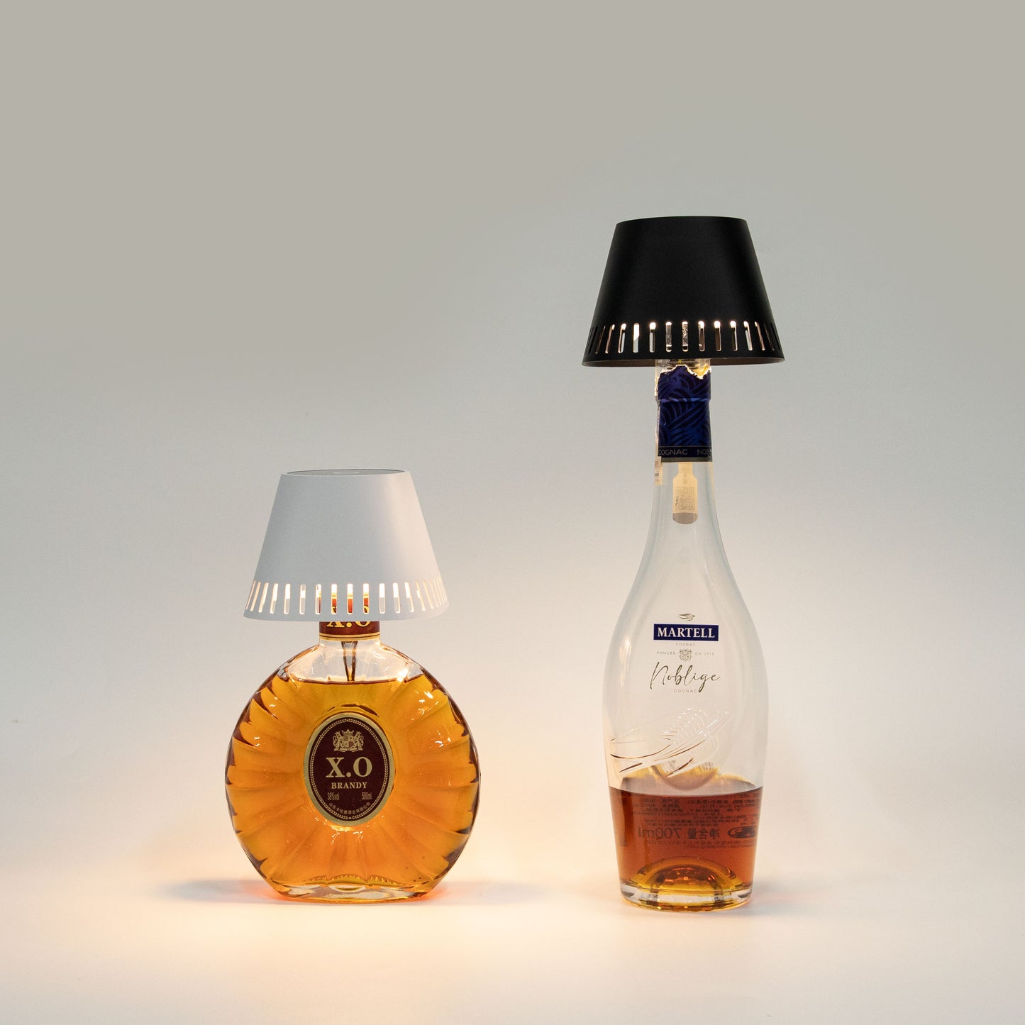 Three-tone tinted insertable wine bottle lamp